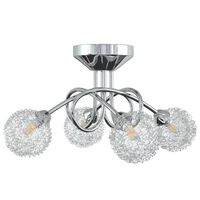 vidaXL Ceiling Lamp with Mesh Wire Shades for 4 G9 LED Lights
