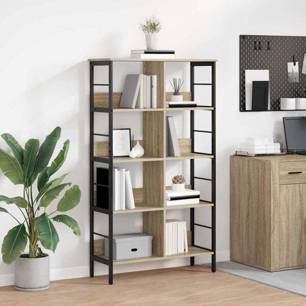 vidaXL Bookshelf Sonoma Oak 82 x 32 x 144.5 cm Engineered Wood