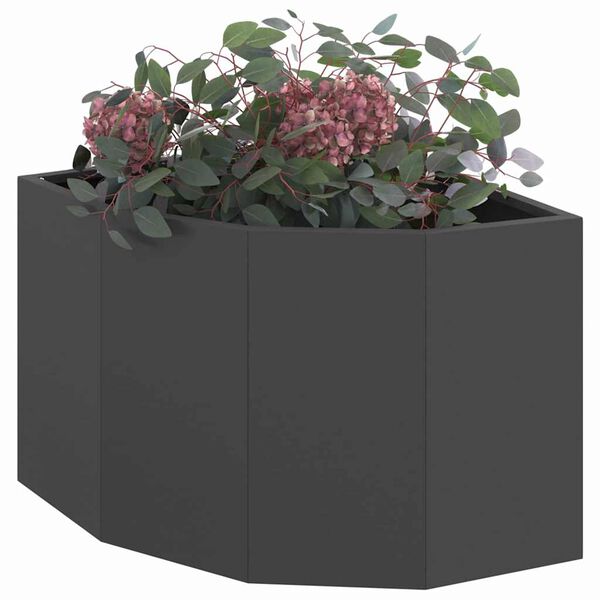 vidaXL Corner Planter Black 45 x 45 x 35 cm Steel