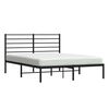 vidaXL Metal Bed Frame without Mattress with Headboard Black 120x190cm