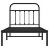vidaXL Metal Bed Frame without Mattress with Headboard Black 80x200cm