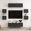 vidaXL 8 Piece TV Cabinet Set Black Engineered Wood