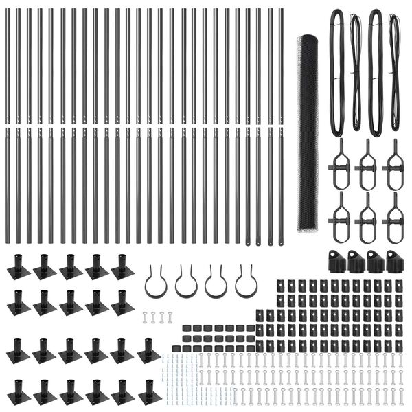 vidaXL Fence Post Grey 50 x 1.4 m (25 mm mesh) Steel and PVC