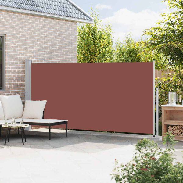 vidaXL Patio Retractable Side Awning 180x500 cm Brown