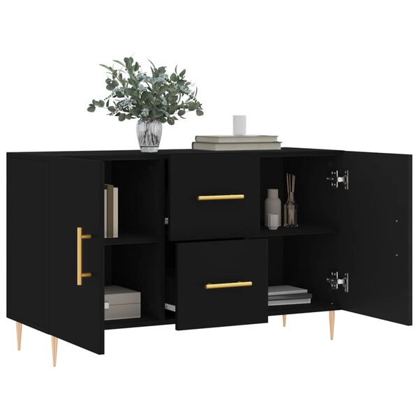 vidaXL Sideboard Black 100x36x60 cm Engineered Wood
