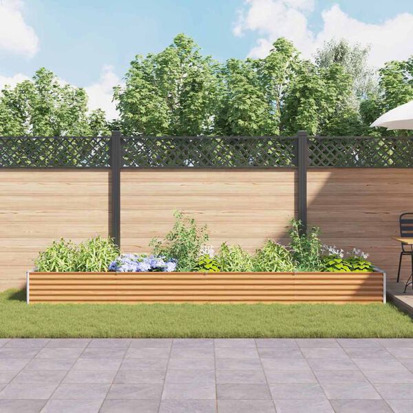 vidaXL Garden Raised Bed 390 x 100 x 36 cm Galvanised Steel