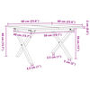 vidaXL Coffee Table X-Frame 60x60x40 cm Solid Wood Pine and Steel