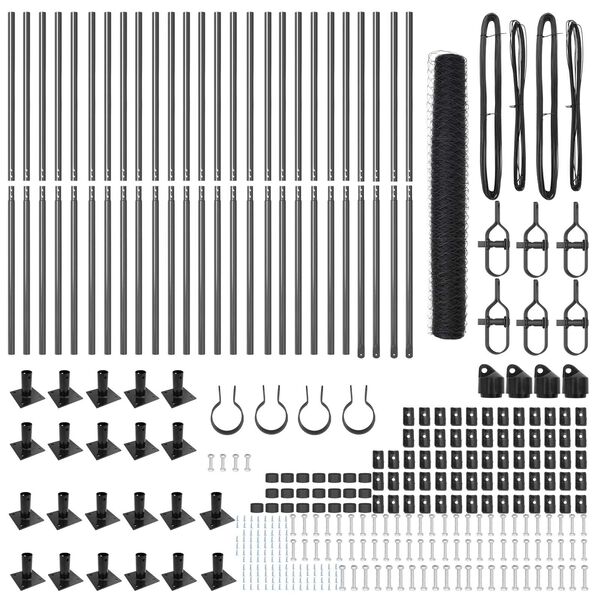 vidaXL Fence Post Grey 50 x 1.2 m (50 mm mesh) Steel and PVC