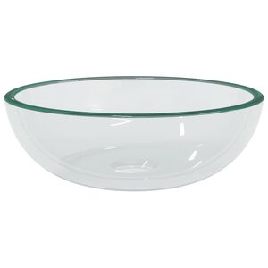 vidaXL Basin Tempered Glass 35x12 cm Transparent