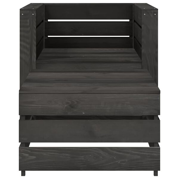 vidaXL 2 Piece Garden Pallet Lounge Set Grey Impregnated Pinewood