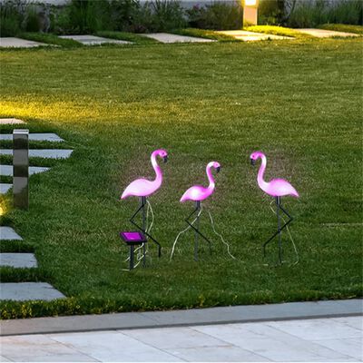 HI Solar LED Garden Stake Flamingo 3 pcs