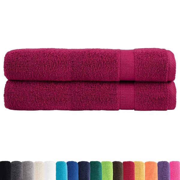 vidaXL Premium Towels "SOLUND" 2 pcs Bordeaux 100x200 cm 600 gsm