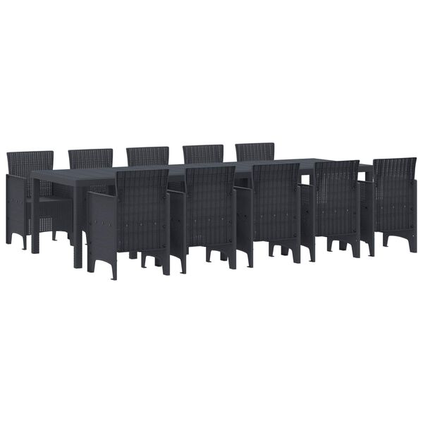 vidaXL Garden Dining Set 11 pcs Anthracite Plastic