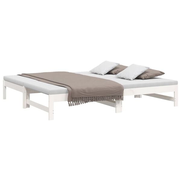 vidaXL Pull-out Day Bed without Mattress White 2x(75x190) cm
