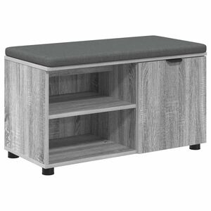 vidaXL Hall Bench with Cushion Plain Grey Sonoma 80 x 38 x 46 cm