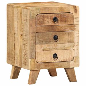 vidaXL Bedside Cabinet 37x32x50 cm Solid Wood Rough Mango