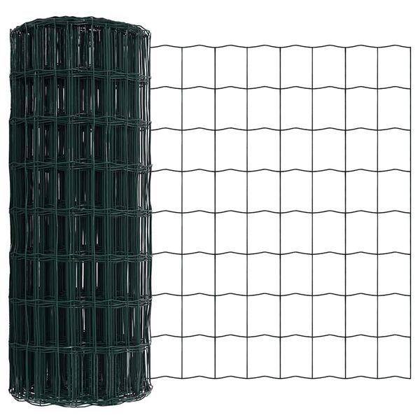 vidaXL Euro Fence Green 0.6 x 10 m PVC-coated iron