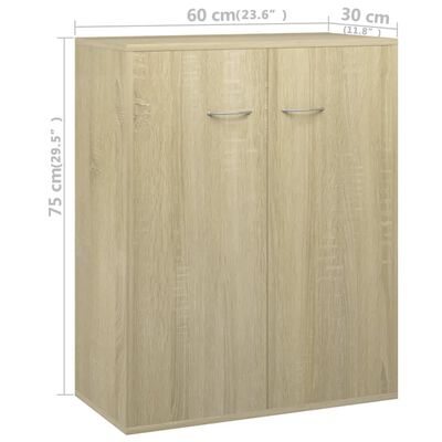 vidaXL Sideboard Sonoma Oak 60x30x75 cm Engineered Wood
