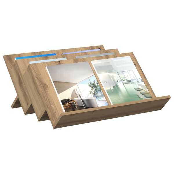 vidaXL Magazine Rack Artisan Oak 65 x 53 x 28.5 cm Engineered Wood