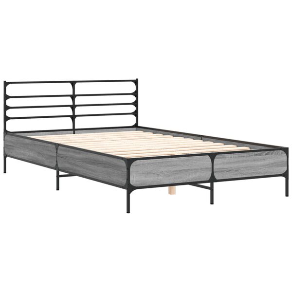 vidaXL Bed Frame without Mattress Grey Sonoma 120x200 cm