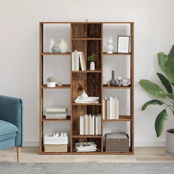 vidaXL Room Divider/Book Cabinet Old Wood 100x24x140 cm Engineered Wood