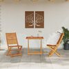 vidaXL Folding Bistro Set Folding 3 pcs Brown Solid Acacia Wood