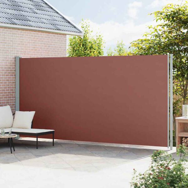 vidaXL Patio Retractable Side Awning 220x600 cm Brown