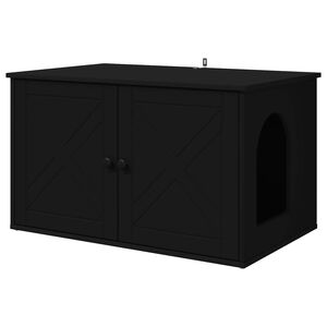 vidaXL Cat House Black 85 x 55 x 50.5 cm Engineered Wood