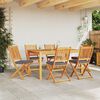 vidaXL Folding Chair 6 pcs Grey 49 x 57.5 x 92cm Solid Acacia wood