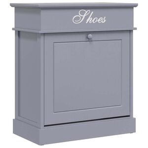 vidaXL Shoe Cabinet Grey 50x28x58 cm Paulownia Wood