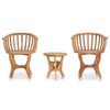 vidaXL 3 Piece Garden Bistro Set Solid Teak Wood