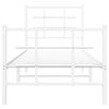 vidaXL Metal Bed Frame without Mattress with Footboard White 75x190cm
