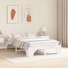 vidaXL Bed Frame White 135 x 190 cm Solid Pine Wood
