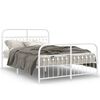 vidaXL Metal Bed Frame without Mattress with Footboard White 137x190cm