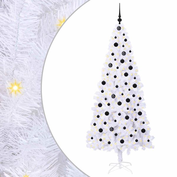 vidaXL Artificial Christmas Tree with Stand White 210 cm PVC and Steel