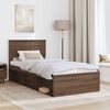 vidaXL Bed Frame with Headboard Brown Oak 100 x 200 cm Engineered wood