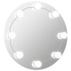 vidaXL Wall Mirror With LED Light | Silver | Glass | 60 cm diameter