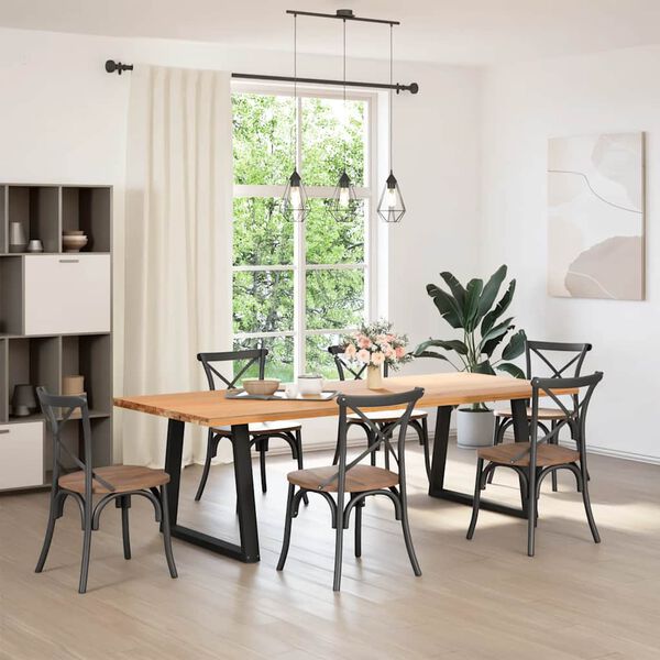 vidaXL Dining Table Legs V-Shape 2 pcs Black 80x(72-73.3) cm Steel