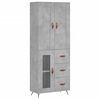 vidaXL Highboard Concrete Grey 69.5x34x180 cm Engineered Wood