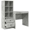 vidaXL Desk with Drawer 2 pcs Concrete Grey