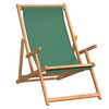 vidaXL Folding Beach Chair Solid Wood Teak Green