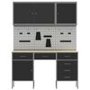vidaXL Work Cabinet with Drawer 8 pcs Black 150 x 55 x 200 cm