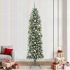 vidaXL Artificial Slim Christmas Tree Green and White 240 cm