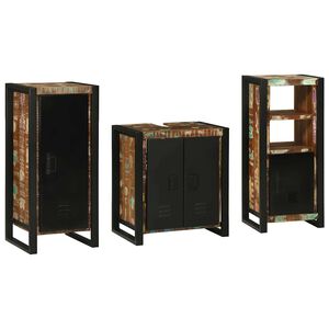 vidaXL Bathroom Furniture Set 3 pcs Multicolour and Black