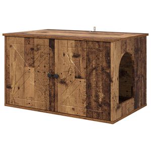 vidaXL Cat House Old Wood 85 x 55 x 50 cm Engineered Wood