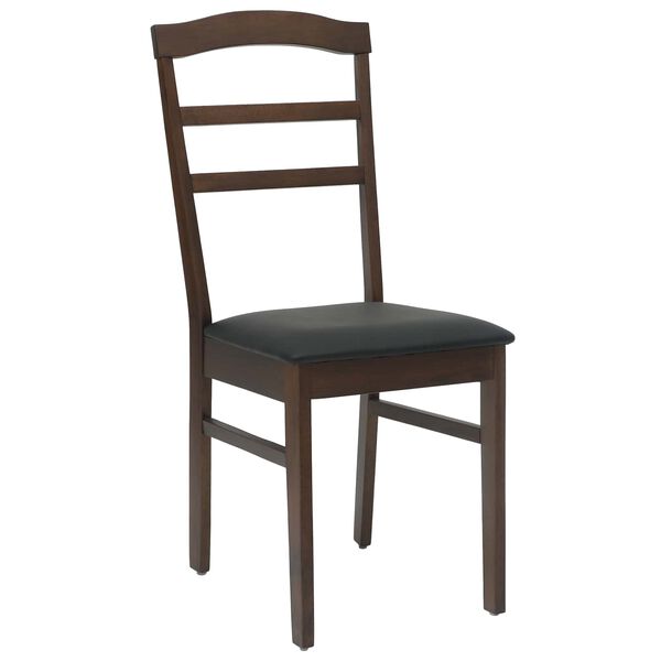 vidaXL Dining Chair 2 pcs Light Brown and Black Solid Rubber Wood