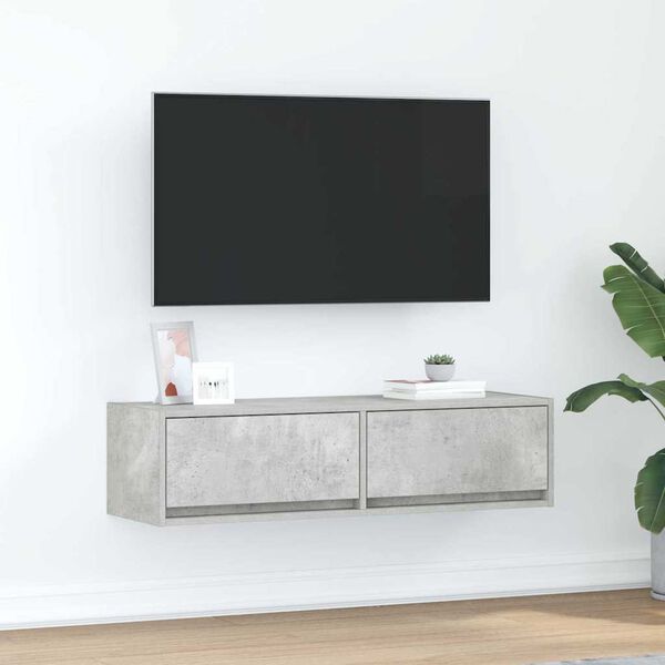 vidaXL TV Cabinet Concrete grey 100 x 31 x 25.5 cm Engineered wood