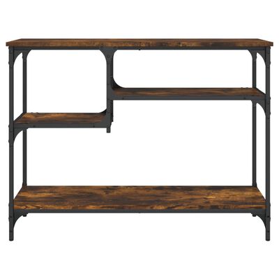 vidaXL Console Table with Shelves Smoked Oak 100x35x75 cm