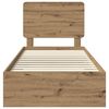 vidaXL Bed Frame with Drawer Artisan Oak 90 x 190 cm Engineered Wood