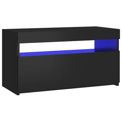 vidaXL TV Cabinet with LED Lights Black 75x35x40 cm